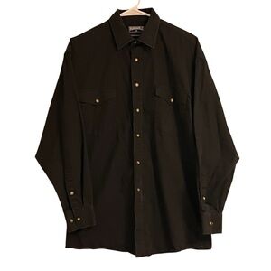 Panhandle Men’s Black Western Rodeo Pearl Snap Button Shirt Size M 100% Cotton